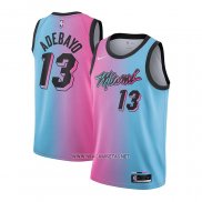 Camiseta Miami Heat Bam Adebayo NO 13 Ciudad 2020-21 Azul Rosa