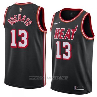 Camiseta Miami Heat Bam Adebayo NO 13 Classic 2018 Negro