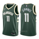 Camiseta Milwaukee Bucks Brandon Jennings NO 11 Icon 2017-18 Verde