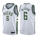 Camiseta Milwaukee Bucks Eric Bledsoe NO 6 Association 2017-18 Blanco