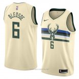 Camiseta Milwaukee Bucks Eric Bledsoe NO 6 Ciudad 2018 Crema