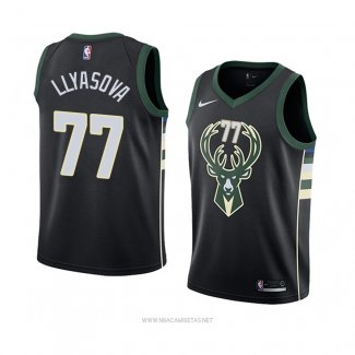 Camiseta Milwaukee Bucks Ersan Llyasova NO 77 Statement 2018 Negro