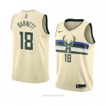 Camiseta Milwaukee Bucks Jordan Barnett NO 18 Ciudad 2018 Crema