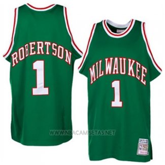 Camiseta Milwaukee Bucks Oscar Robertson NO 1 Retro Verde