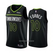 Camiseta Minnesota Timberwolves Bryn Forbes NO 10 Statement 2022-23 Negro