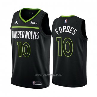 Camiseta Minnesota Timberwolves Bryn Forbes NO 10 Statement 2022-23 Negro