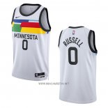 Camiseta Minnesota Timberwolves D'angelo Russell NO 0 Ciudad 2022-23 Blanco