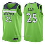 Camiseta Minnesota Timberwolves Derrick Rose NO 25 Statement 2017-18 Verde