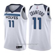 Camiseta Minnesota Timberwolves Jamal Murray NO 11 Crawford Association 2017-18 Blanco