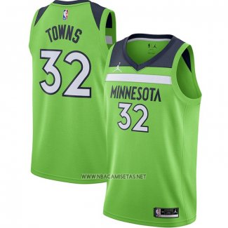 Camiseta Minnesota Timberwolves Karl-Anthony Towns NO 32 Statement 2020-21 Verde