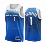 Camiseta Minnesota Timberwolves Kyle Anderson NO 1 Ciudad 2023-24 Azul