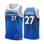 Camiseta Minnesota Timberwolves Rudy Gobert NO 27 Ciudad 2023-24 Azul