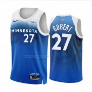 Camiseta Minnesota Timberwolves Rudy Gobert NO 27 Ciudad 2023-24 Azul