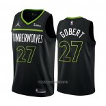 Camiseta Minnesota Timberwolves Rudy Gobert NO 27 Statement 2022-23 Negro