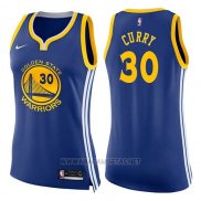 Camiseta Mujer Golden State Warriors Stephen Curry NO 30 Icon 2017-18 Azul