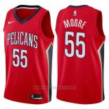 Camiseta New Orleans Pelicans E'twaun Moore NO 55 Statement 2017-18 Rojo