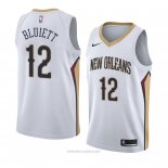 Camiseta New Orleans Pelicans Trevon Bluiett NO 12 Association 2018 Blanco
