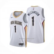 Camiseta New Orleans Pelicans Zion Williamson NO 1 Association 2024-25 Blanco