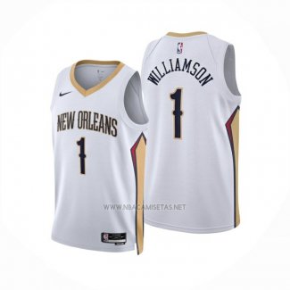 Camiseta New Orleans Pelicans Zion Williamson NO 1 Association 2024-25 Blanco
