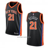 Camiseta New York Knicks Cam Reddish NO 21 Ciudad 2022-23 Negro