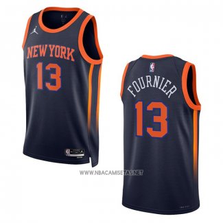 Camiseta New York Knicks Evan Fournier NO 13 Statement 2022-23 Negro