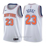 Camiseta New York Knicks Trey Burke NO 23 Statehombret 2017-18 Blanco