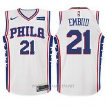 Camiseta Nino Philadelphia 76ers Joel Embiid NO 21 Association 2017 18 Blanco