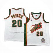 Camiseta Nino Seattle SuperSonics Gary Payton NO 20 Historic Retro Blanco