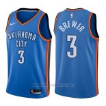 Camiseta Oklahoma City Thunder Corey Brewer NO 3 Icon 2017-18 Azul