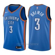 Camiseta Oklahoma City Thunder Corey Brewer NO 3 Icon 2017-18 Azul