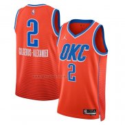 Camiseta Oklahoma City Thunder Shai Gilgeous-Alexander NO 2 Statement Naranja