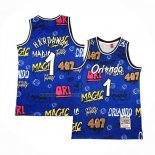 Camiseta Orlando Magic Penny Hardaway NO 1 Slap Sticker Mitchell & Ness 1994-95 Azul