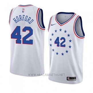 Camiseta Philadelphia 76ers Al Horford NO 42 Earned 2019-20 Blanco