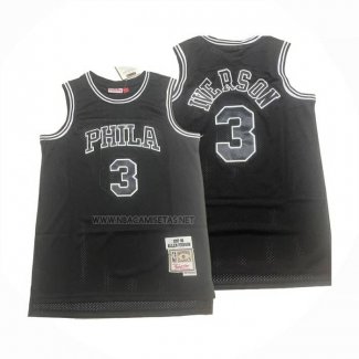 Camiseta Philadelphia 76ers Allen Iverson NO 3 Mitchell & Ness 1997-98 Negro1