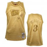 Camiseta Philadelphia 76ers Allen Iverson NO 3 Mitchell Ness 2000-01 Oro