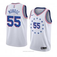 Camiseta Philadelphia 76ers Greg Monroe NO 55 Earned 2018-19 Blanco