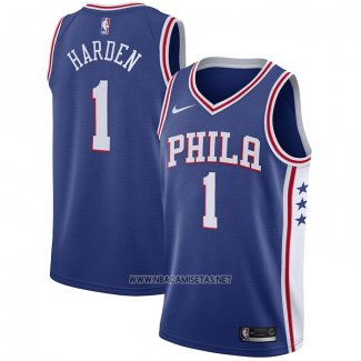 Camiseta Philadelphia 76ers James Harden NO 1 Icon Azul