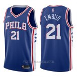 Camiseta Philadelphia 76ers Joel Embiid NO 21 2017-18 Azul