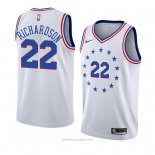 Camiseta Philadelphia 76ers Malachi Richardson NO 22 Earned 2018-19 Blanco