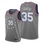 Camiseta Philadelphia 76ers Marial Shayok NO 35 Ciudad Gris