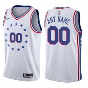 Camiseta Philadelphia 76ers Personalizada Earned 2019-20 Blanco