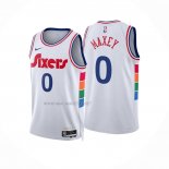 Camiseta Philadelphia 76ers Tyrese Maxey NO 0 Ciudad 2024-25 Blanco