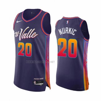 Camiseta Phoenix Suns Jusuf Nurkic NO 20 Ciudad Autentico 2023-24 Violeta