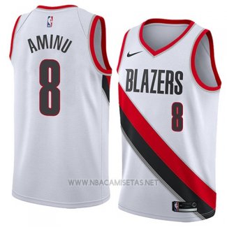 Camiseta Portland Trail Blazers Al Farouq Aminu NO 8 Association 2018 Blanco