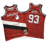 Camiseta Portland Trail Blazers Bape NO 93 Retro Rojo