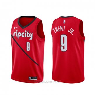 Camiseta Portland Trail Blazers Gary Trent Jr. NO 9 Earned Rojo