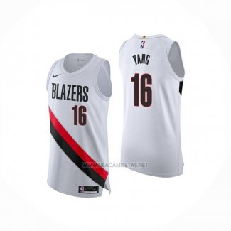 Camiseta Portland Trail Blazers Hansen Yang NO 16 Association Authentic 2025-26 Blanco