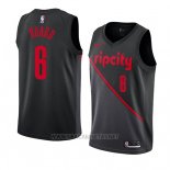 Camiseta Portland Trail Blazers Jaylen Hoard NO 6 Ciudad 2019 Negro