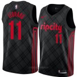 Camiseta Portland Trail Blazers Meyers Leonard NO 11 Ciudad 2018 Negro