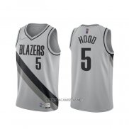 Camiseta Portland Trail Blazers Rodney Hood NO 5 Earned 2020-21 Gris